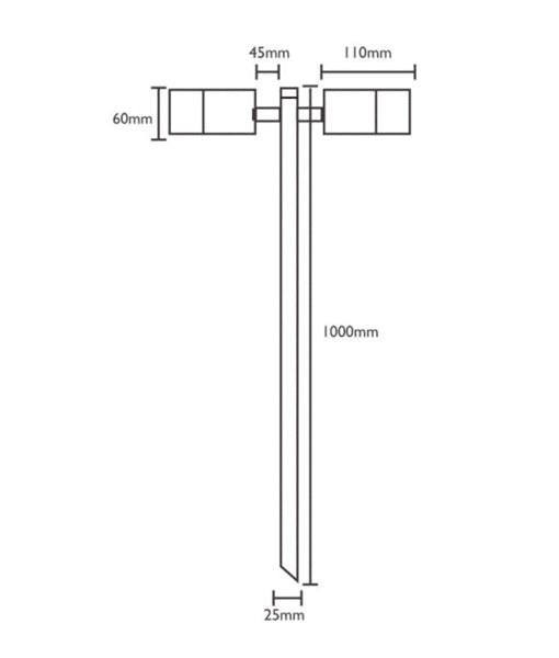 MR16 Garden Spike Lights Double Adjustable IP65