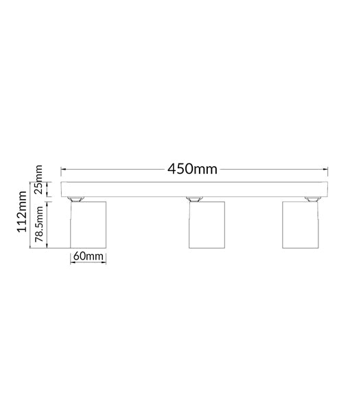 SPOT: Interior GU10 3XLights Adjustable Bar Base Surface Mounted Spot Lights