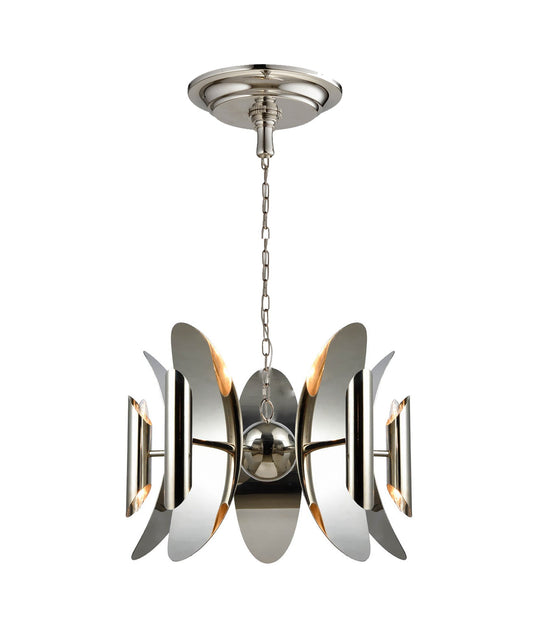 STRATO: Abstract Polished Nickel Hardware with Stainless Steel Pendant Light