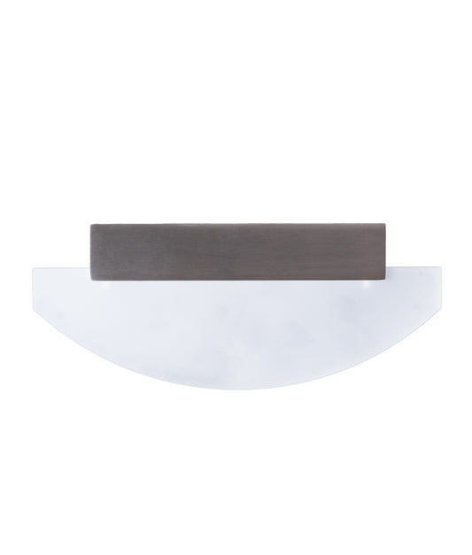 SYDNEY: City Series LED Interior Satin Nickel Curved Frosted Diffuser Wall Light