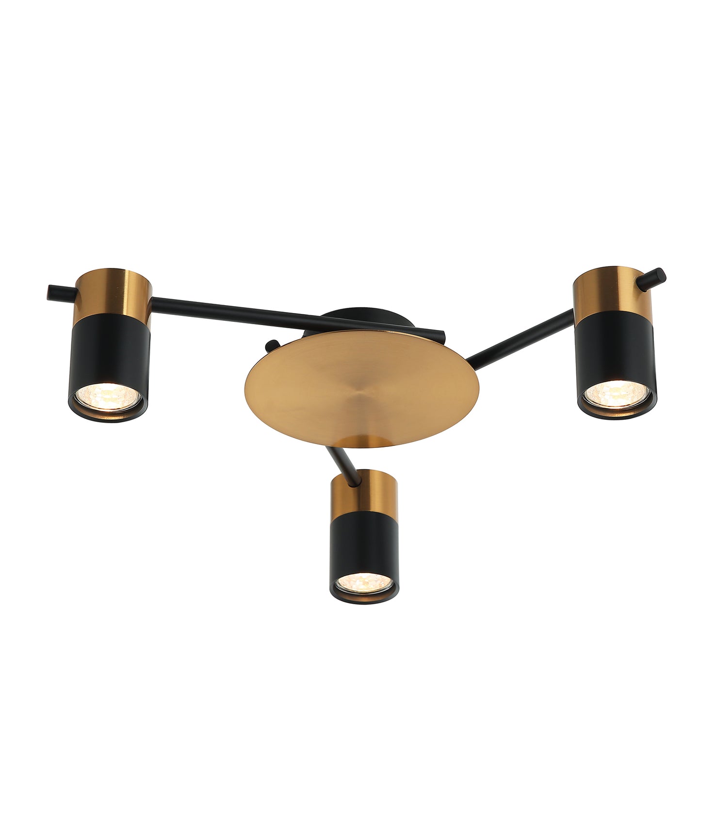 TACHE: Interior Spot Ceiling Lights (with Adjustable Black & Antique Brass Heads) IP20