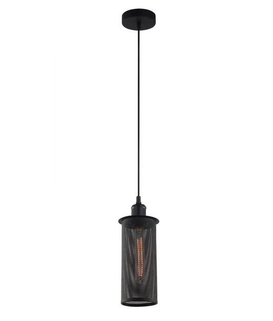 VENETO: Industrial Aged Decorative Single Black Mesh Pendant Light