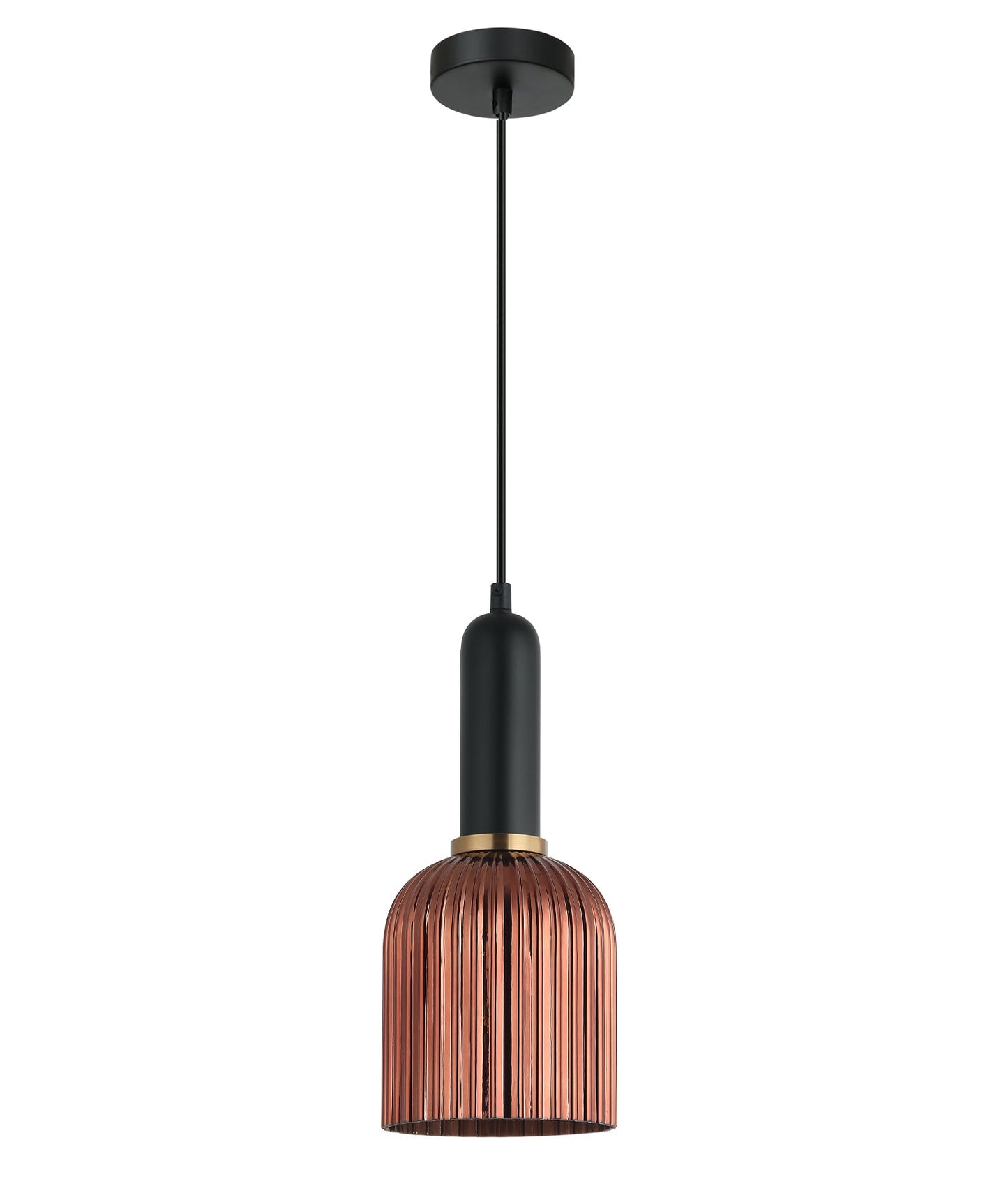 VINTAJ: Retro Interior Ellipse Shape Ribbed Glass Pendant Lights