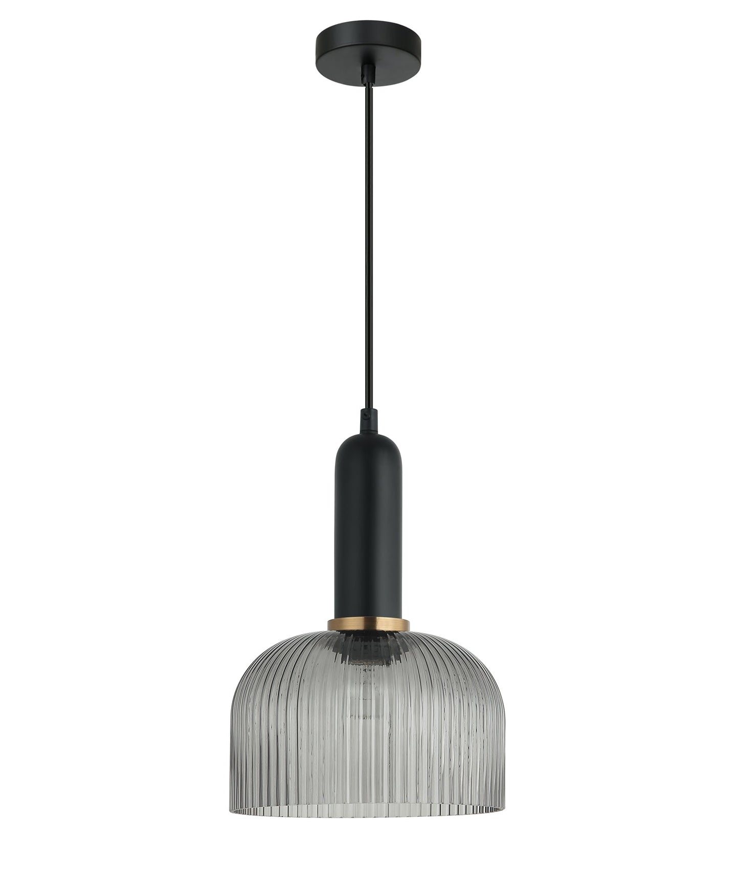 VINTAJ: Retro Interior Dome Shape Ribbed Glass Pendant Lights