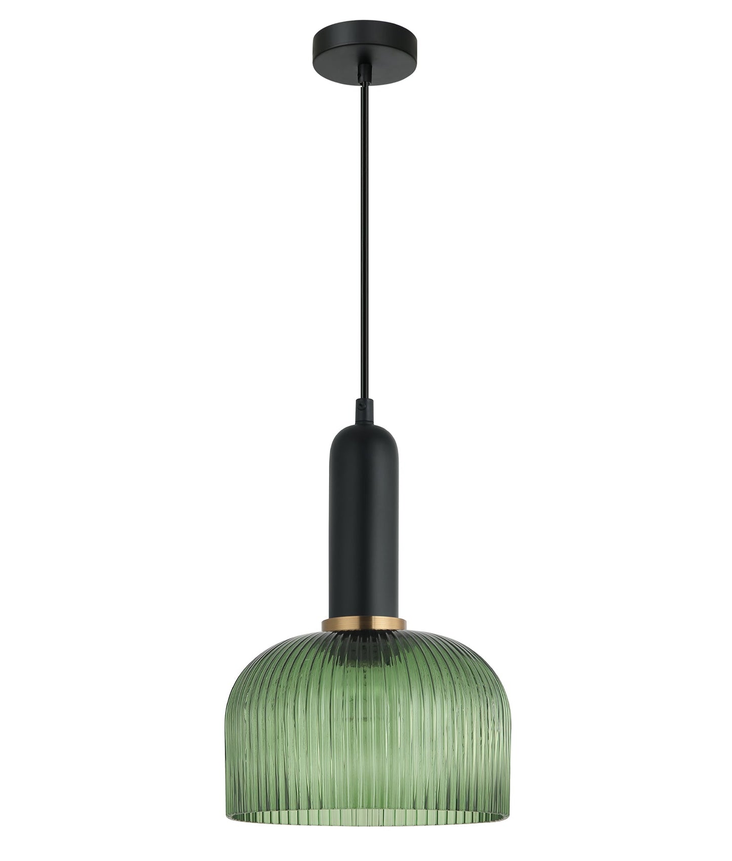 VINTAJ: Retro Interior Dome Shape Ribbed Glass Pendant Lights