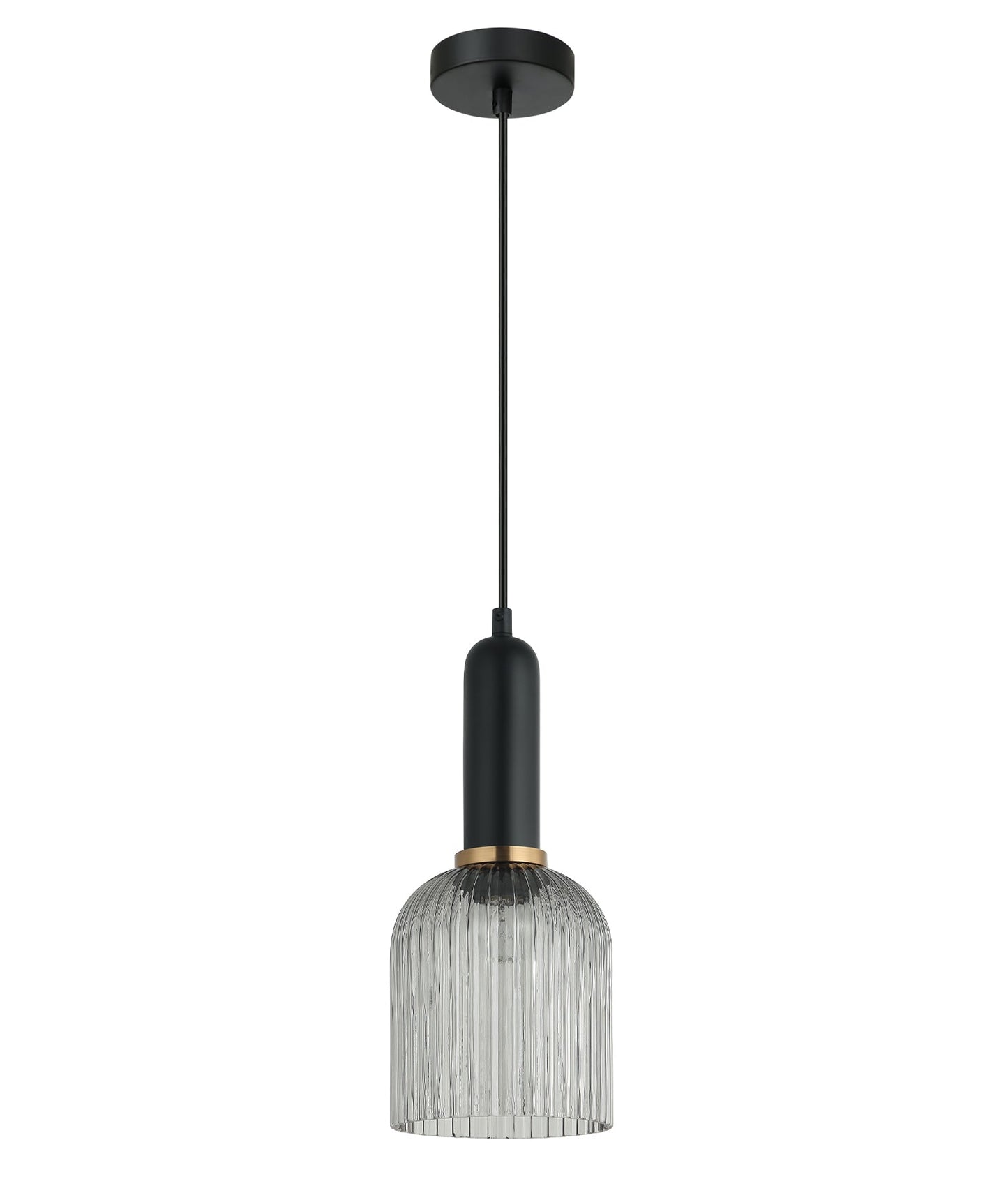 VINTAJ: Retro Interior Ellipse Shape Ribbed Glass Pendant Lights