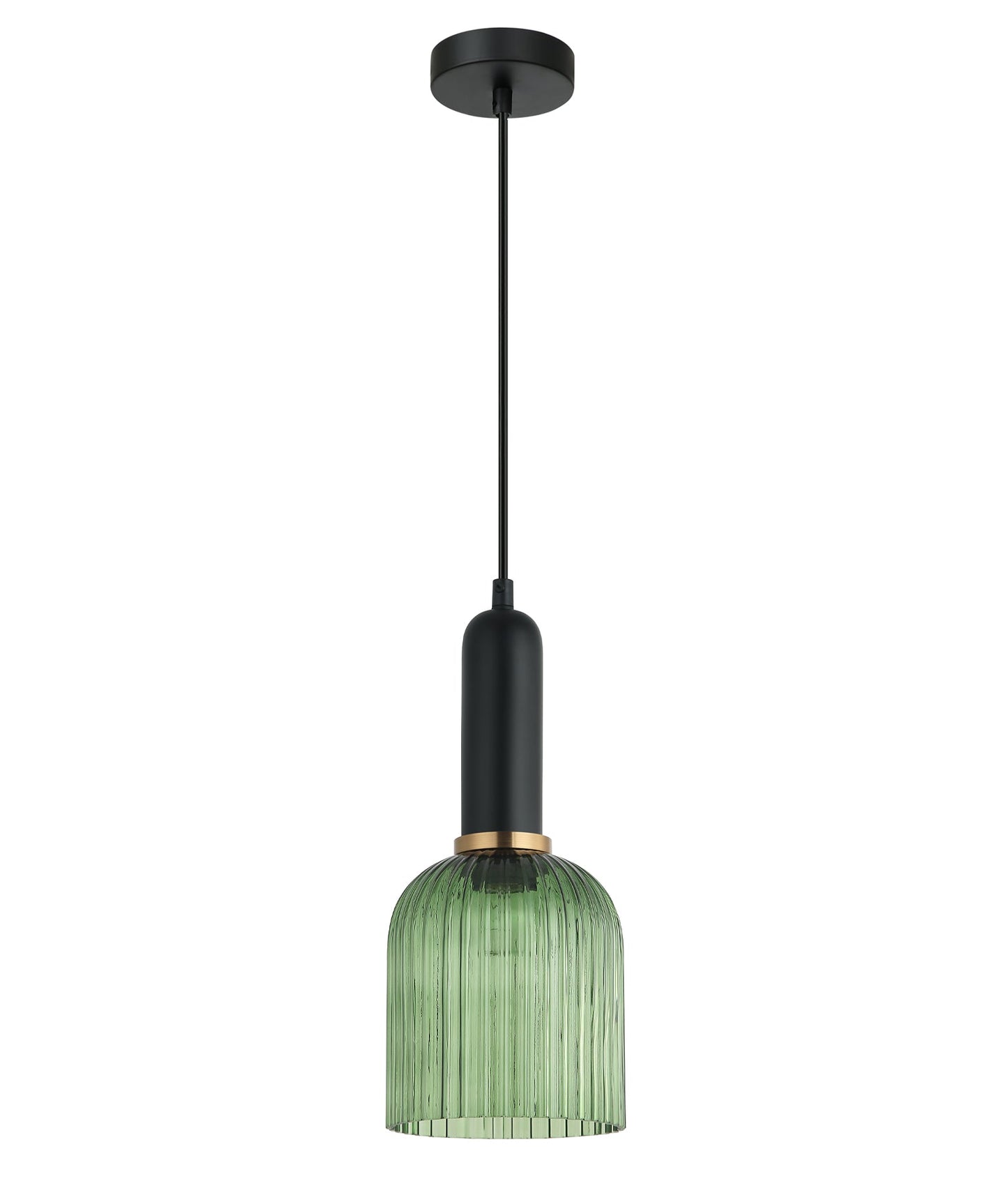 VINTAJ: Retro Interior Ellipse Shape Ribbed Glass Pendant Lights