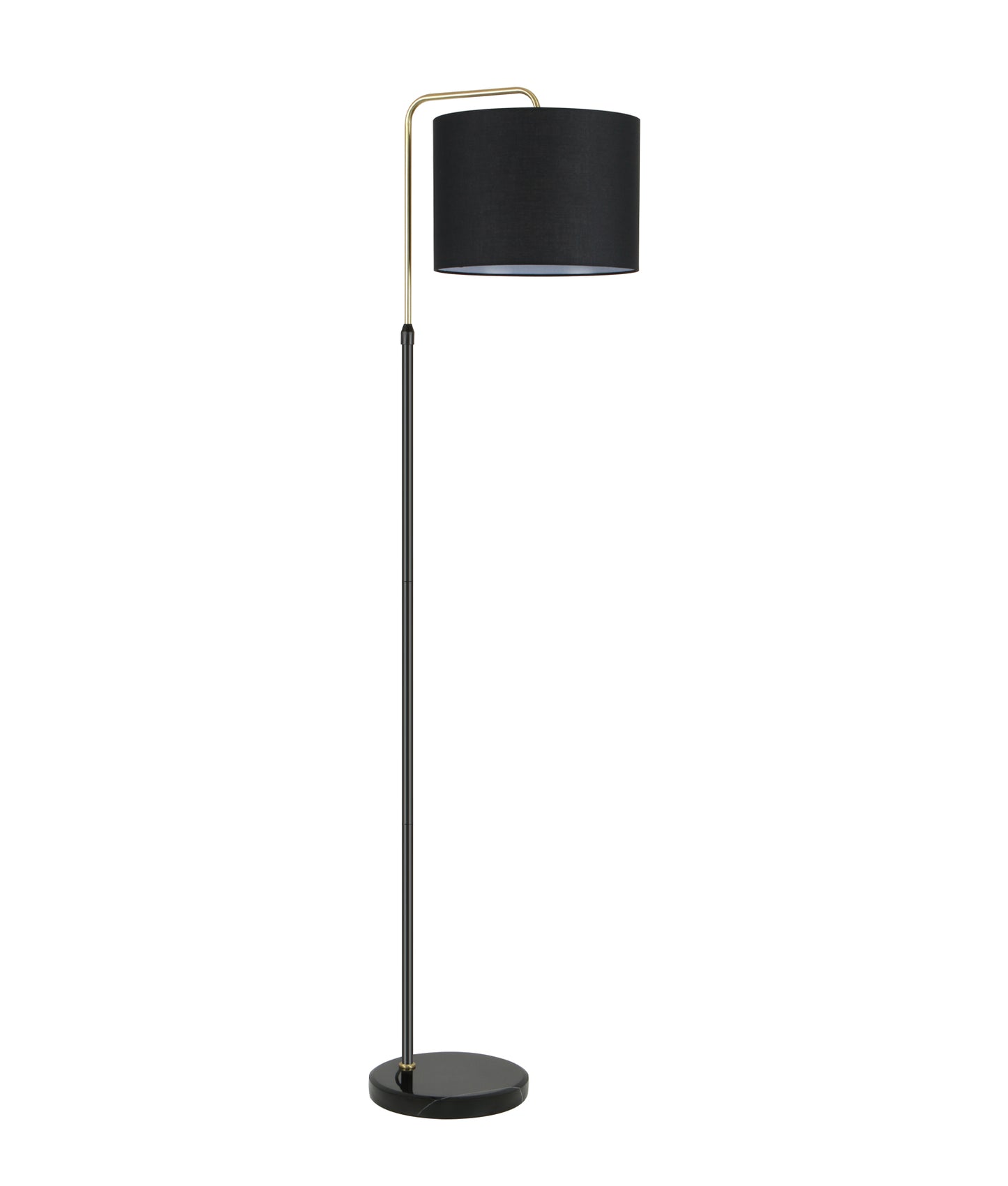 ARRIBA: Drum Shade with Marble Base Height Adjustable Floor Lamps