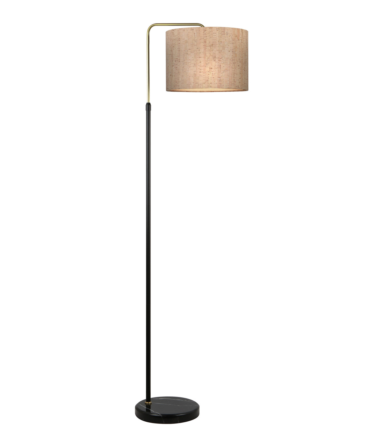 ARRIBA: Drum Shade with Marble Base Height Adjustable Floor Lamps