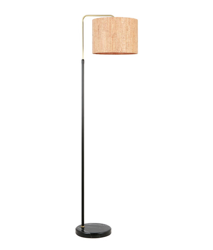 ARRIBA: Drum Shade with Marble Base Height Adjustable Floor Lamps