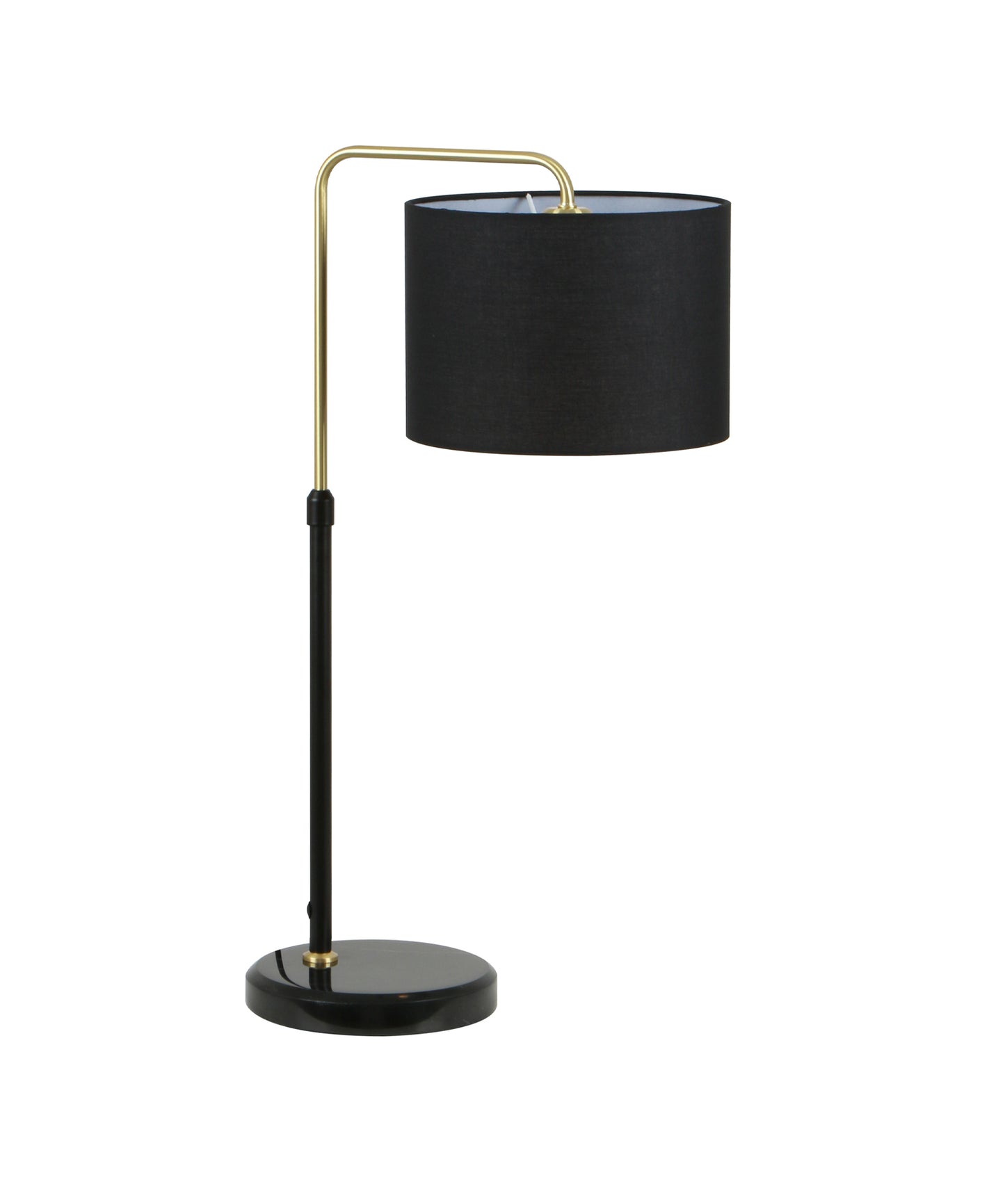ARRIBA: Drum Shade with Marble Base Height Adjustable Table Lamps
