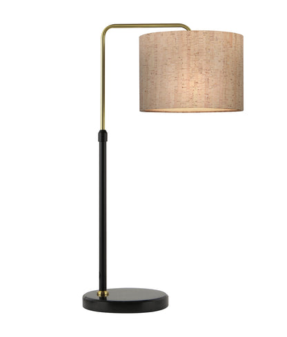 ARRIBA: Drum Shade with Marble Base Height Adjustable Table Lamps