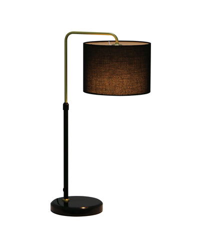 ARRIBA: Drum Shade with Marble Base Height Adjustable Table Lamps