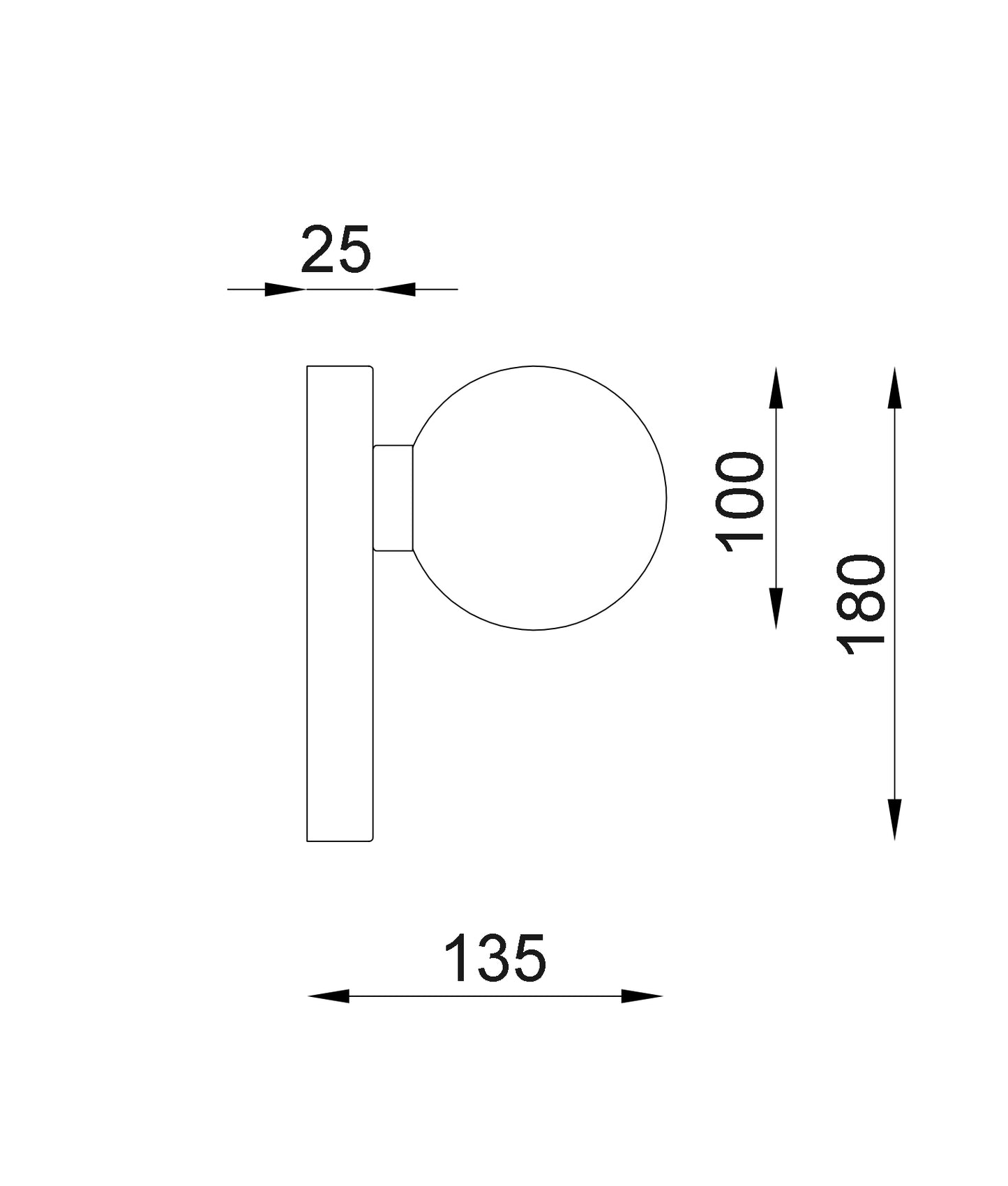 BALLE: Interior Round Opal Diffuser with Oblong Base Wall Lights