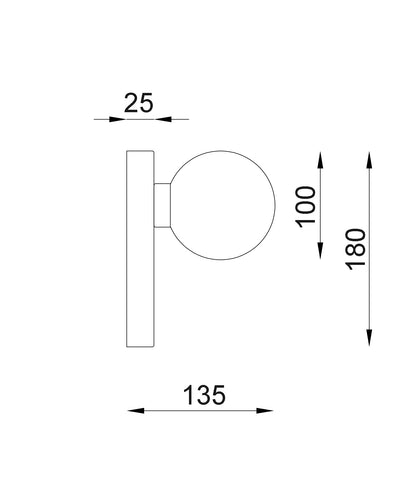 BALLE: Interior Round Opal Diffuser with Oblong Base Wall Lights