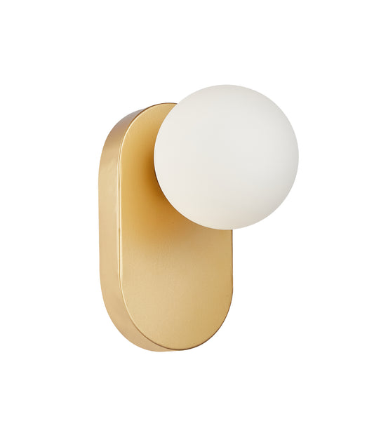 BALLE: Interior Round Opal Diffuser with Oblong Base Wall Lights