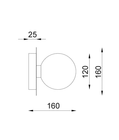 BALLE: Interior Round Opal Diffuser with Round Base Wall Lights