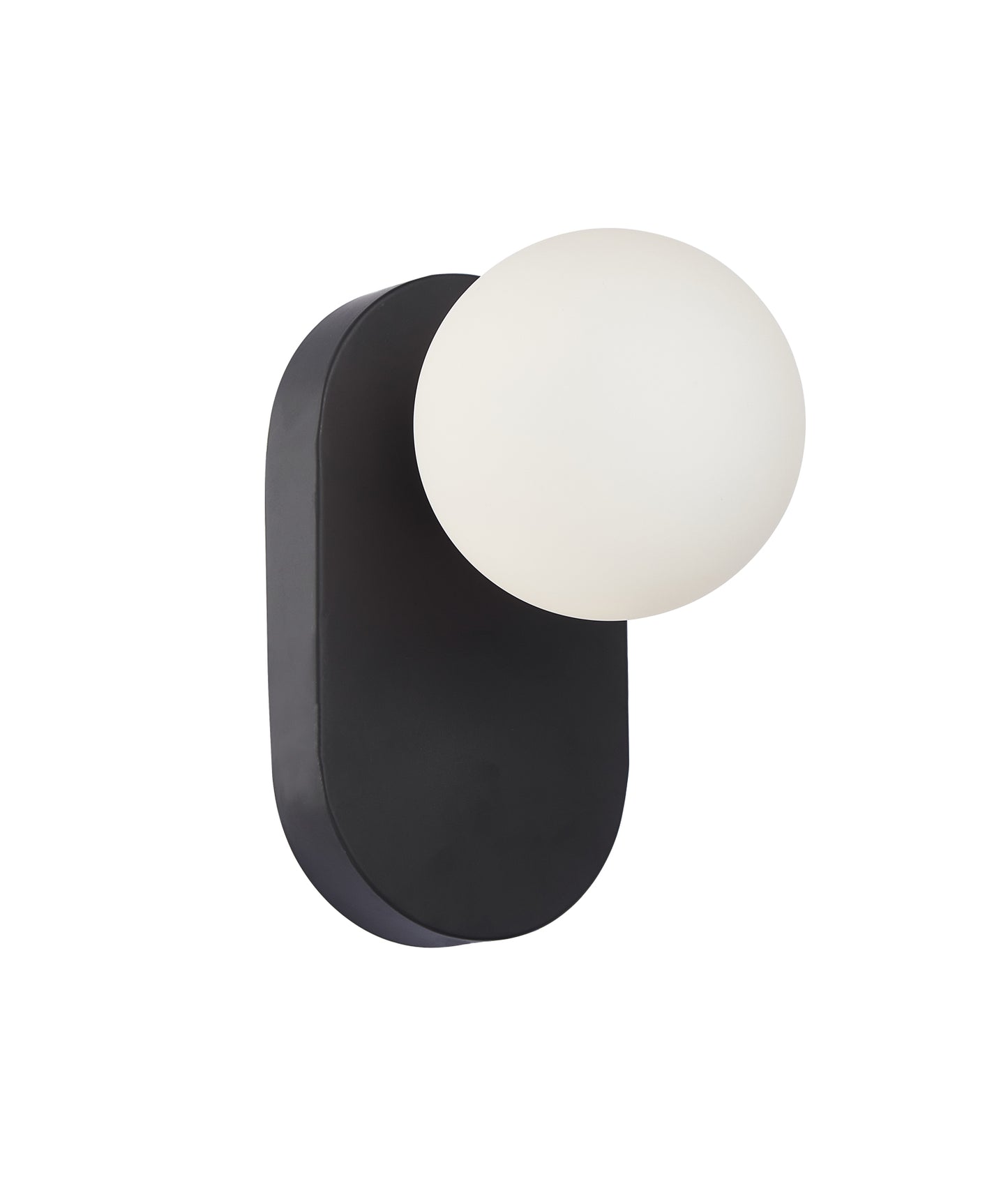 BALLE: Interior Round Opal Diffuser with Oblong Base Wall Lights