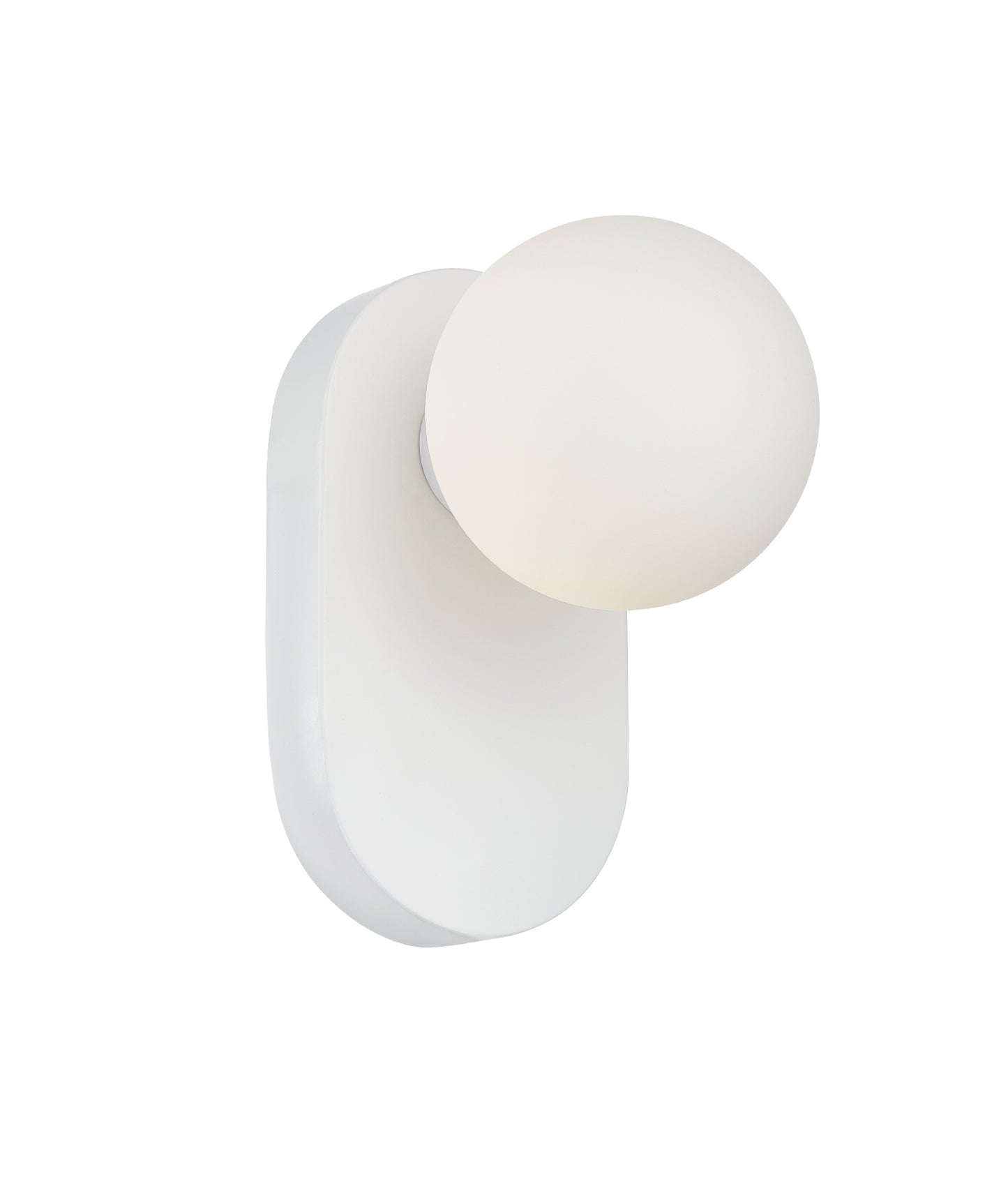 BALLE: Interior Round Opal Diffuser with Oblong Base Wall Lights