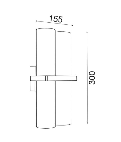 BRILLER: Exterior Black Up/Down Single / Double Pillar Spot Light IP65