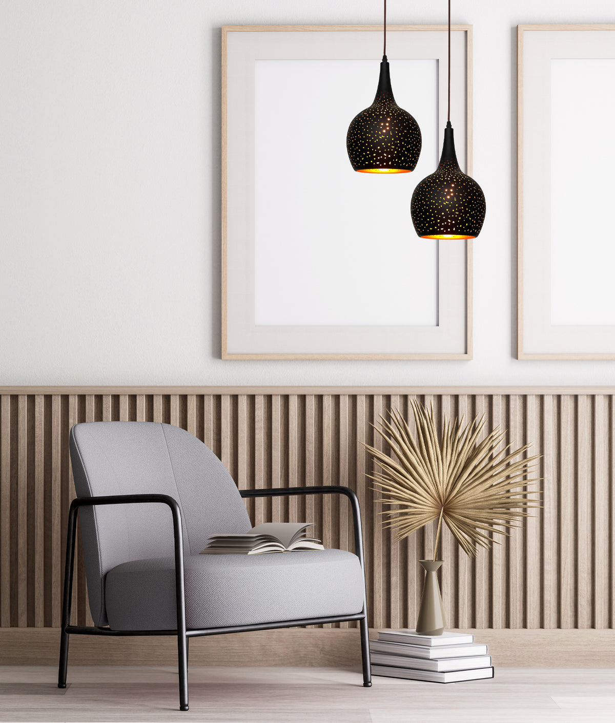 CELESTE: Bohemian Rustic Embossed Bell Shape Pendant Light – CLA Lighting