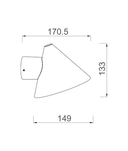 CUCHARA: Exterior Cone Surface Mounted Wall Lights IP65 / IP44