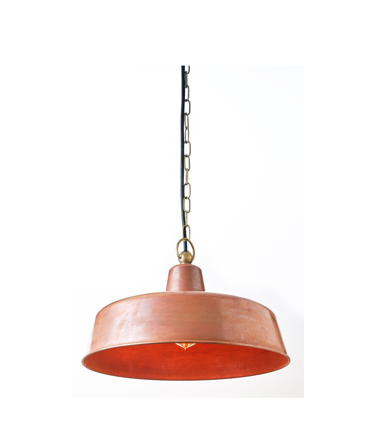 DEKSEL: Industrial Rustic Aged Copper Interior Dome Shape Pendant Light