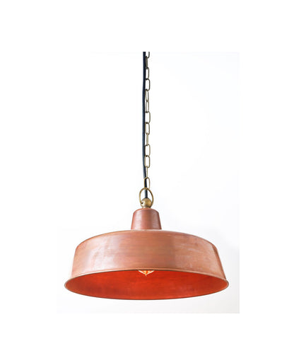 DEKSEL: Industrial Rustic Aged Copper Interior Dome Shape Pendant Light