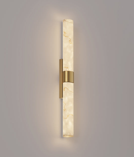 FLECHA: Interior Curved Faux Marble with Veining Effect Wall Lights