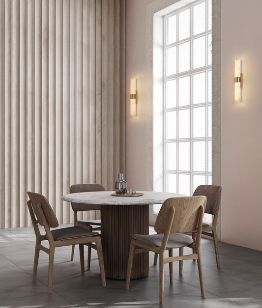 FLECHA: Interior Curved Faux Marble with Veining Effect Wall Lights