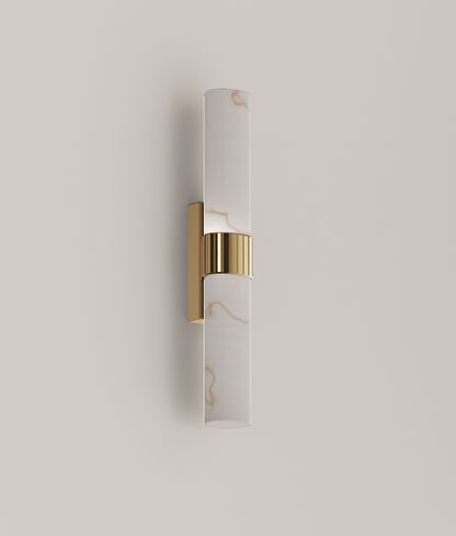 FLECHA: Interior Curved Faux Marble with Veining Effect Wall Lights