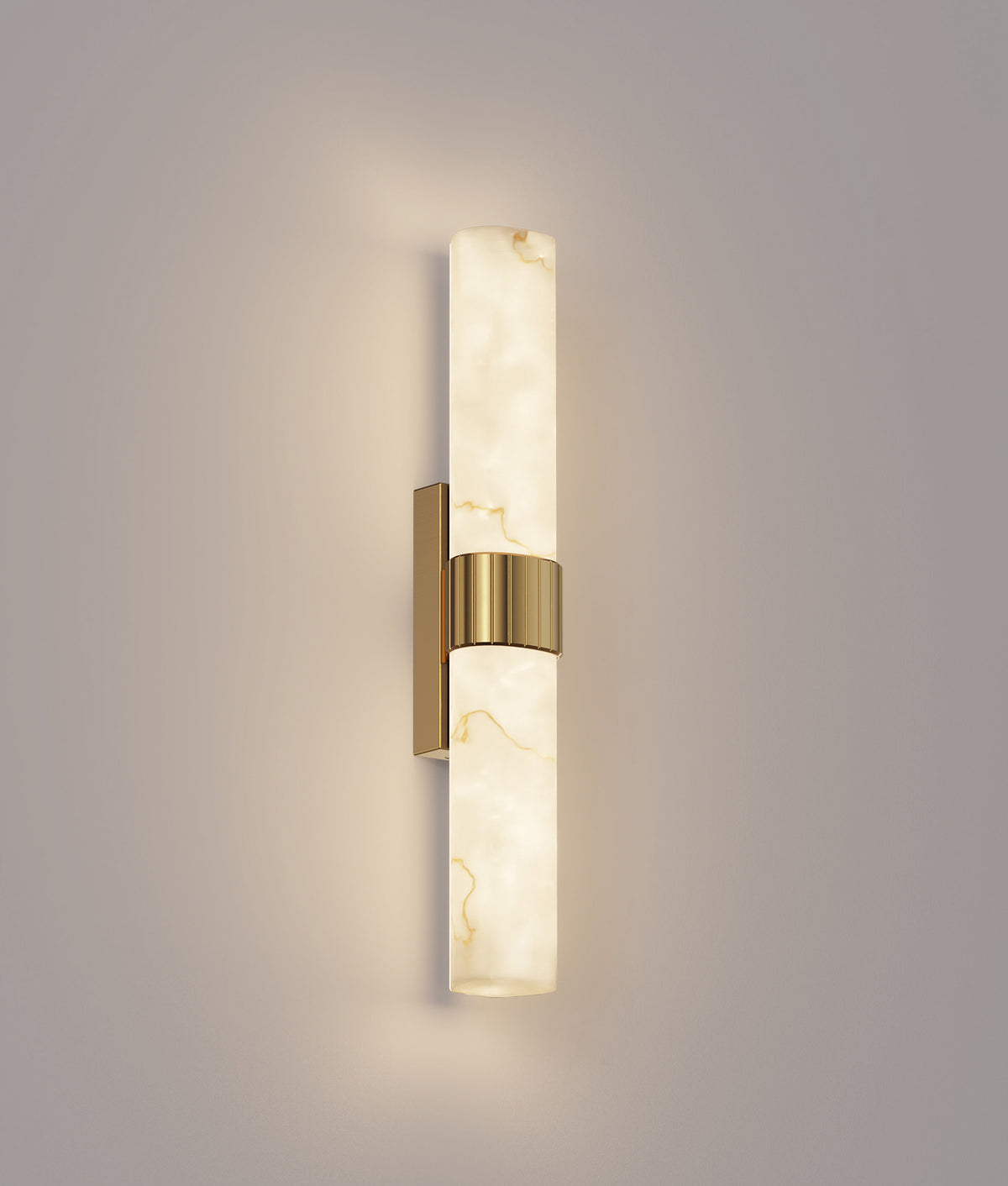 FLECHA: Interior Curved Faux Marble with Veining Effect Wall Lights