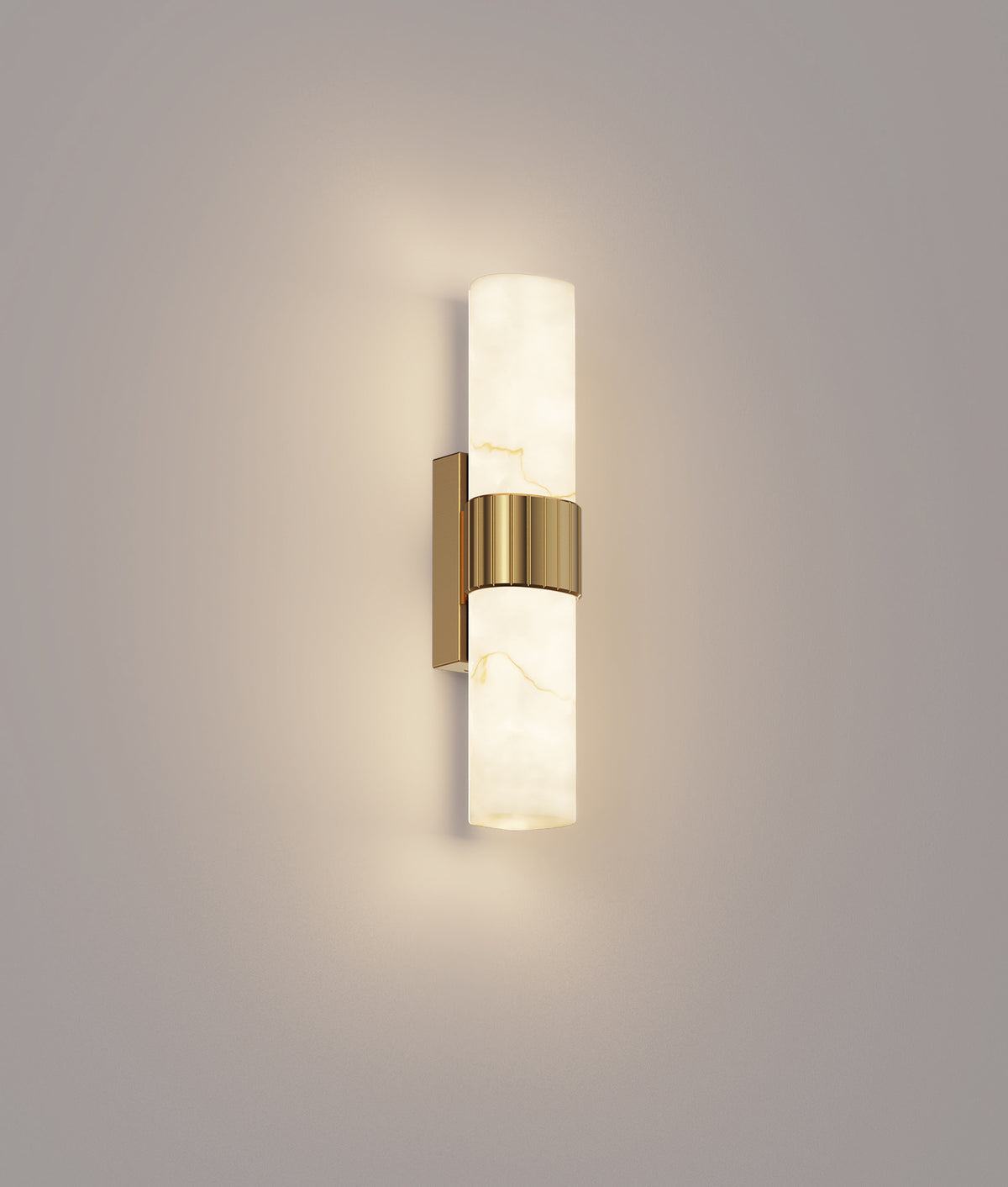 FLECHA: Interior Curved Faux Marble with Veining Effect Wall Lights