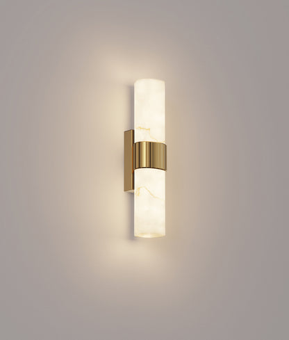 FLECHA: Interior Curved Faux Marble with Veining Effect Wall Lights