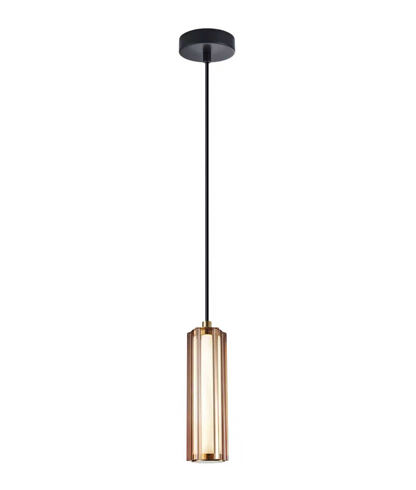FRECCIA: Interior LED Tri-CCT Glass with Curve Cylinder Pendant Lights