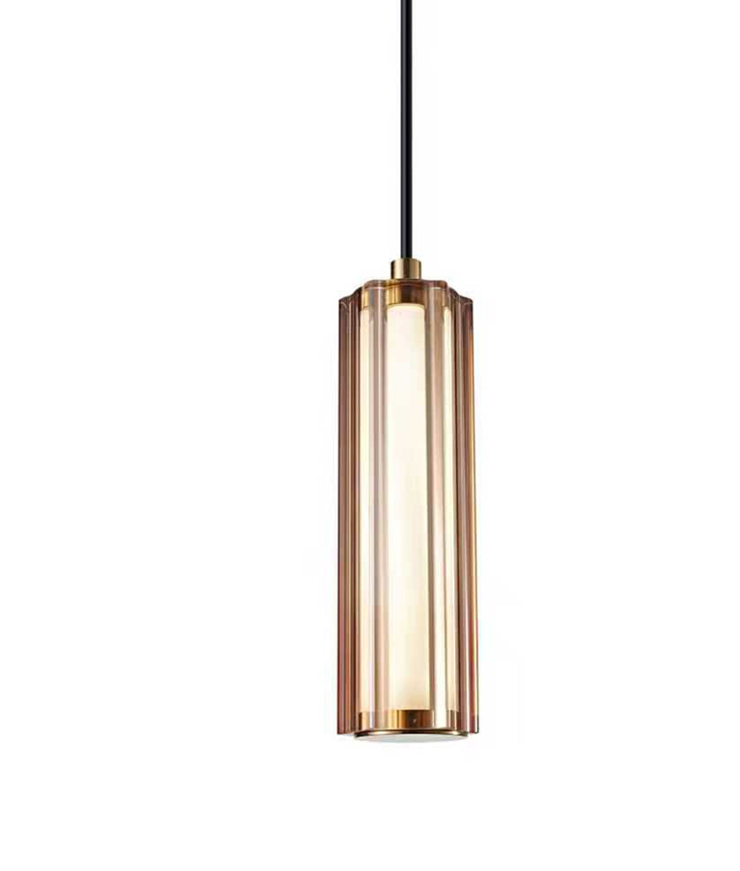 FRECCIA: Interior LED Tri-CCT Glass with Curve Cylinder Pendant Lights