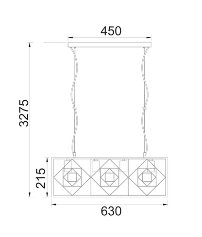 GAGGIA: Interior Rectangular Imitation Antique Brass Cage Pendant Lights