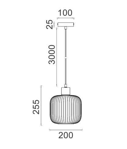 GOMITAS: Interior Translucent Glass Shade with Brass Highlight Pendant Lights