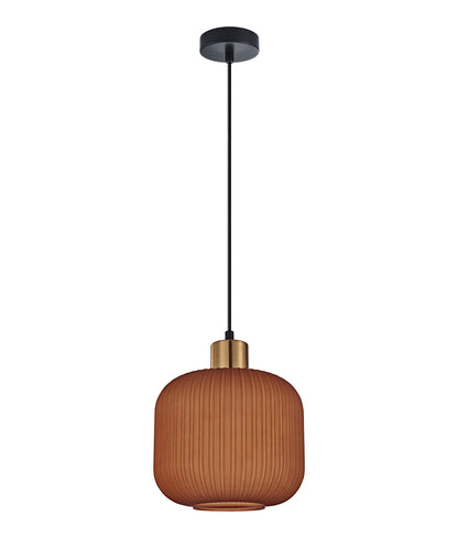 GOMITAS: Interior Translucent Glass Shade with Brass Highlight Pendant Lights