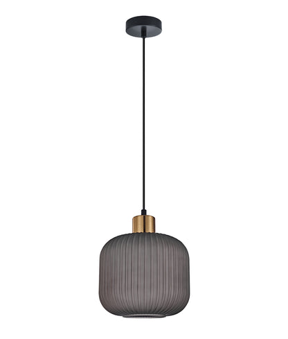 GOMITAS: Interior Translucent Glass Shade with Brass Highlight Pendant Lights