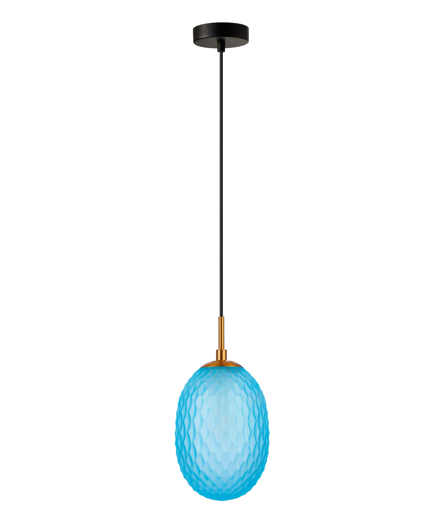 KATHAL: Interior Ellipse Glass Segmented with Brass Highlight Enclosed Pendant Lights