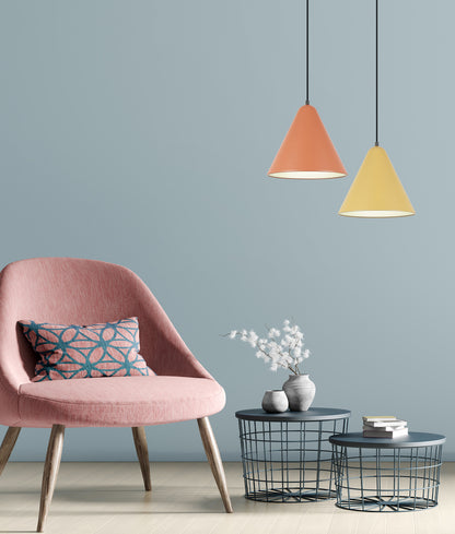 KONUS: Interior Iron Shade with Frosted Diffuser Pendant Lights