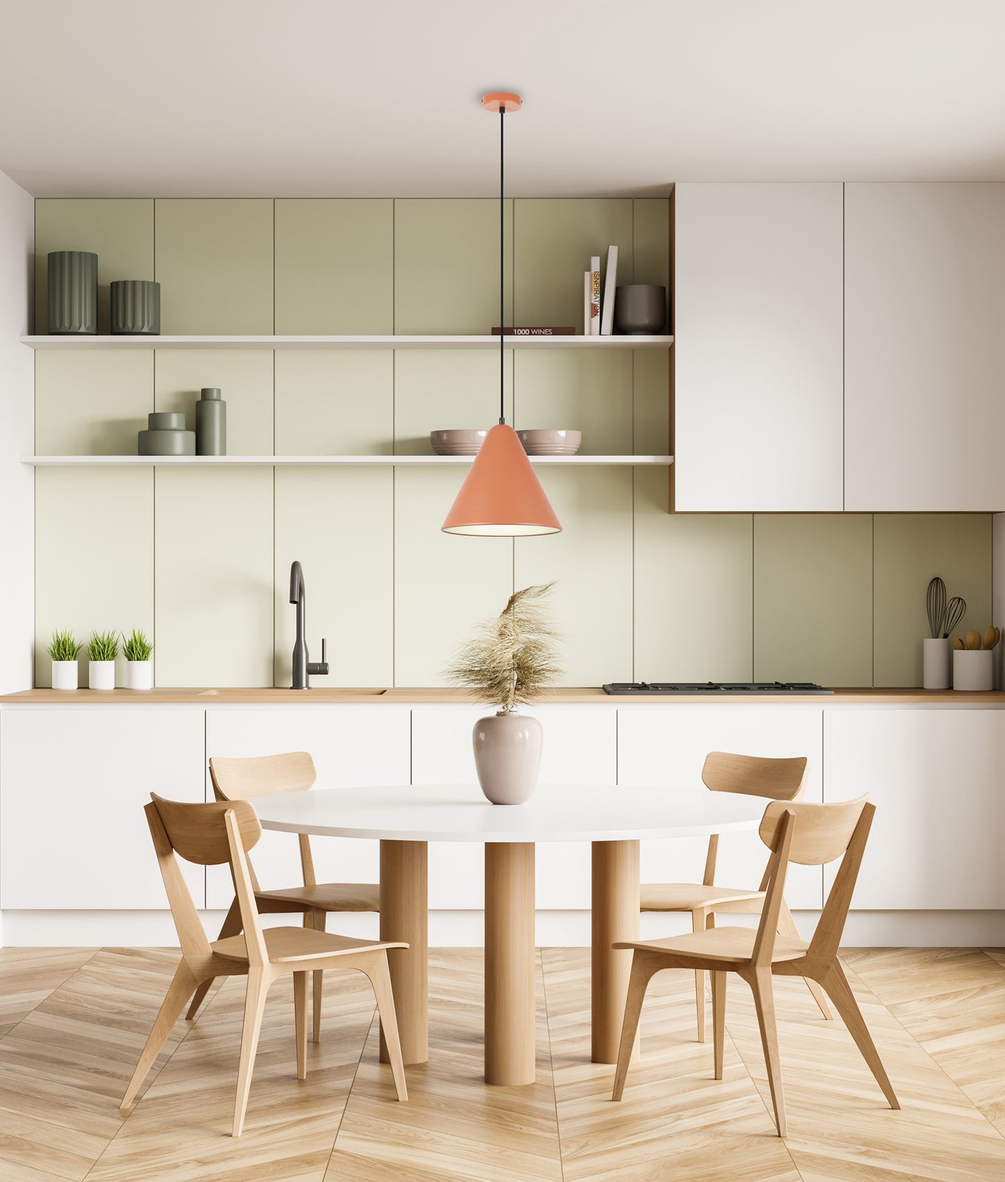KONUS: Interior Iron Shade with Frosted Diffuser Pendant Lights