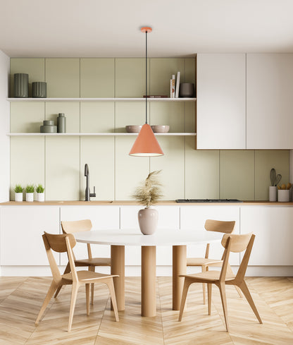 KONUS: Interior Iron Shade with Frosted Diffuser Pendant Lights