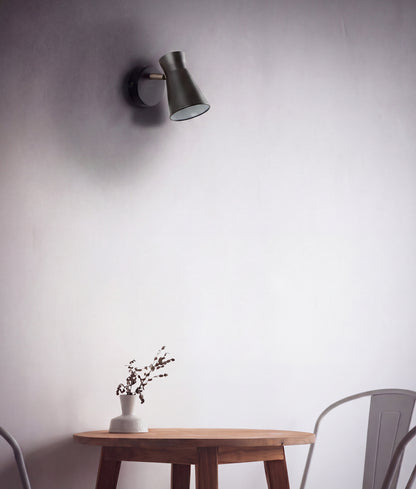 MECTO: Interior Cone Iron Adjustable Shade Antique Brass Highlight Wall Lights