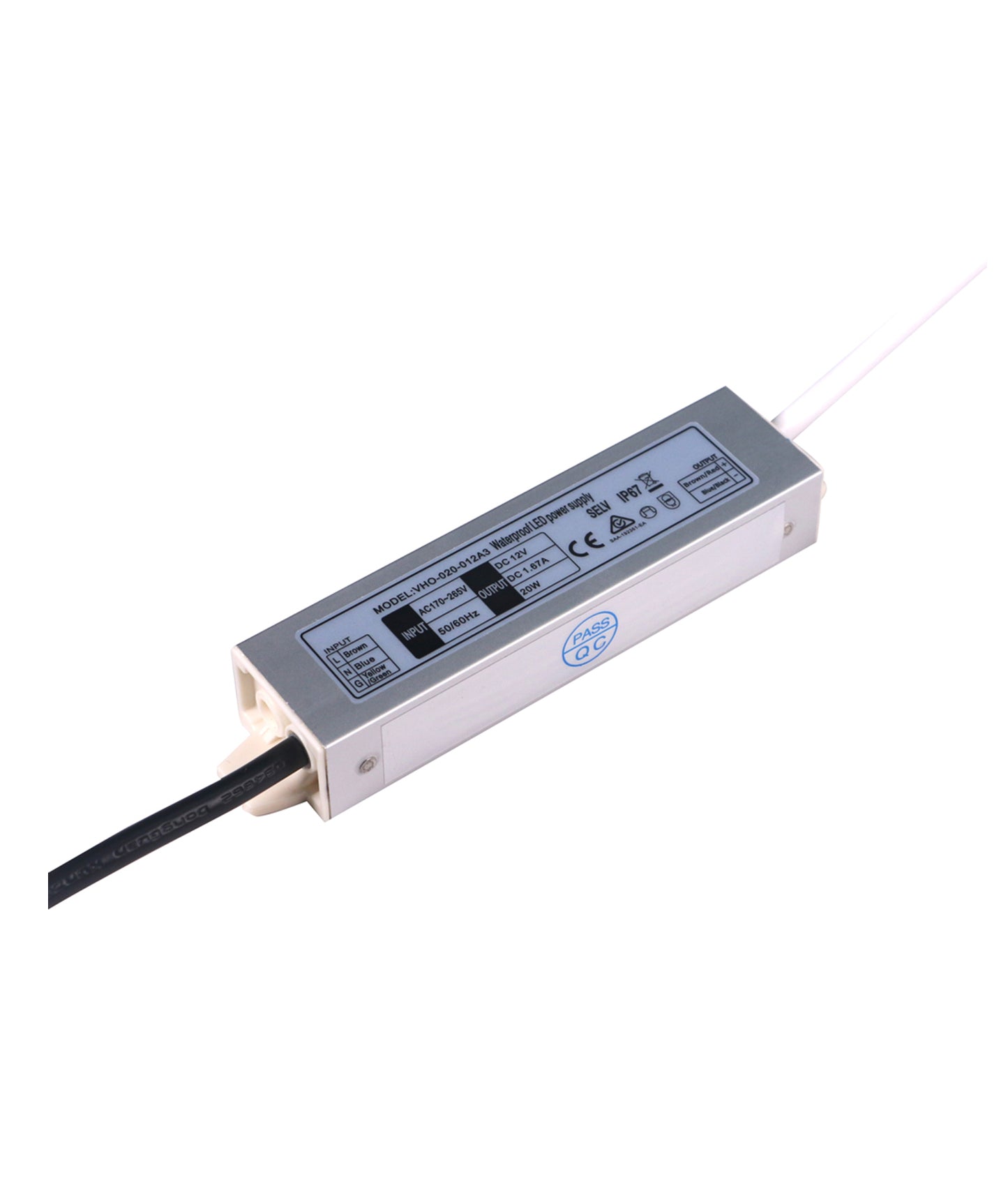 OTTER2: 12V Waterproof Constant Voltage LED Driver IP67 (20W)