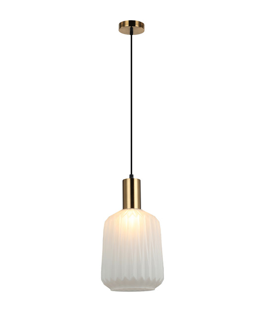 PAPEL: Interior Pleated Opal Opaque / Translucent Jar Glass Pendant Lights