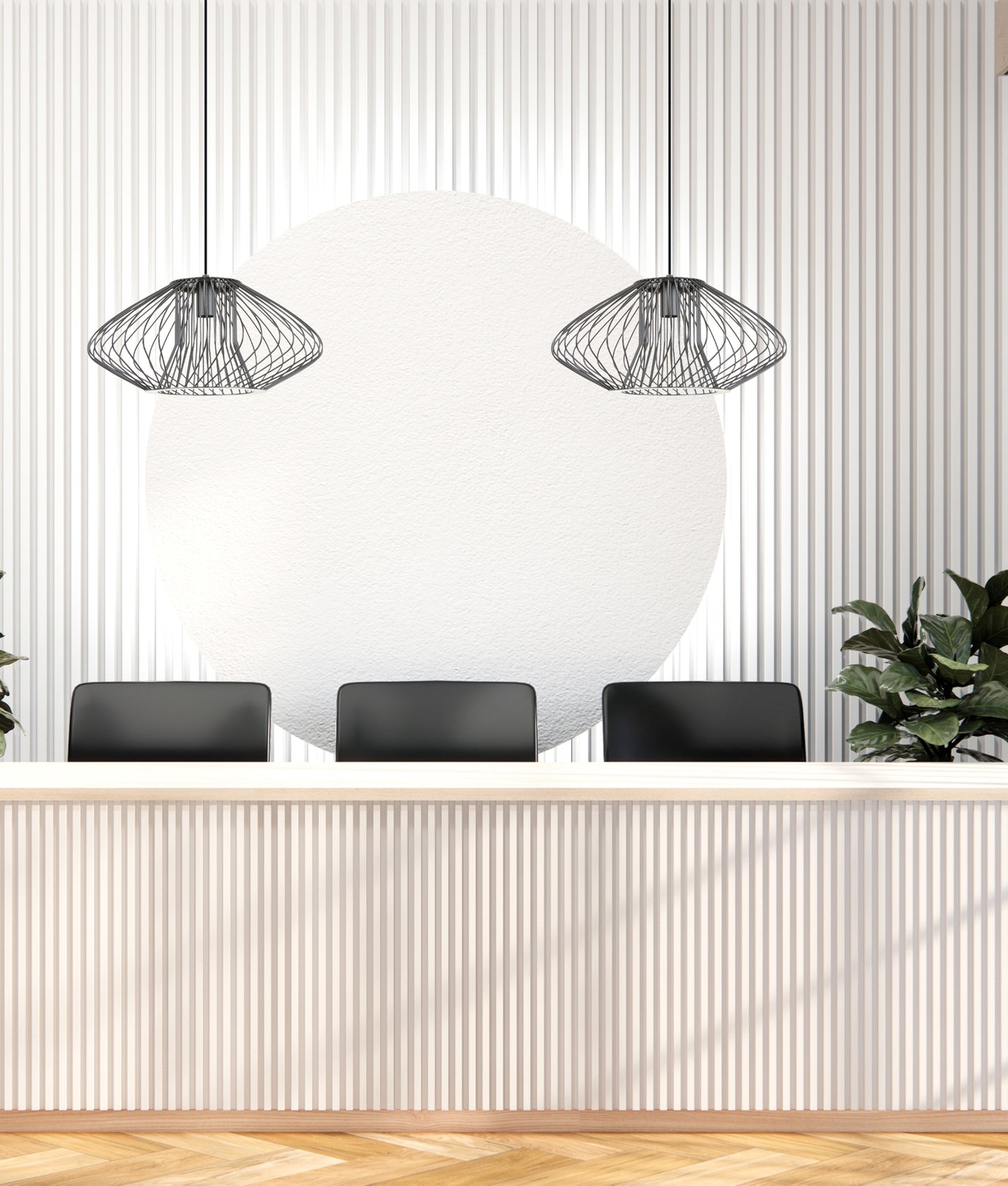 PARRILLA: Interior Oval Cage Iron Pendant Lights OD440mm