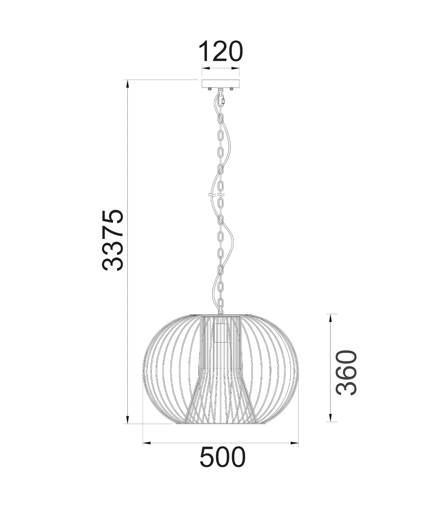 PARRILLA: Interior Round Cage Iron Pendant Lights