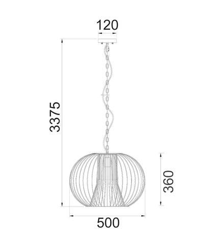 PARRILLA: Interior Round Cage Iron Pendant Lights